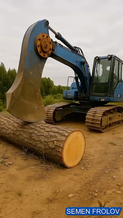 Трактор режет бревно как ножом масло 🧈 песня: Семён Фролов - Синий трактор