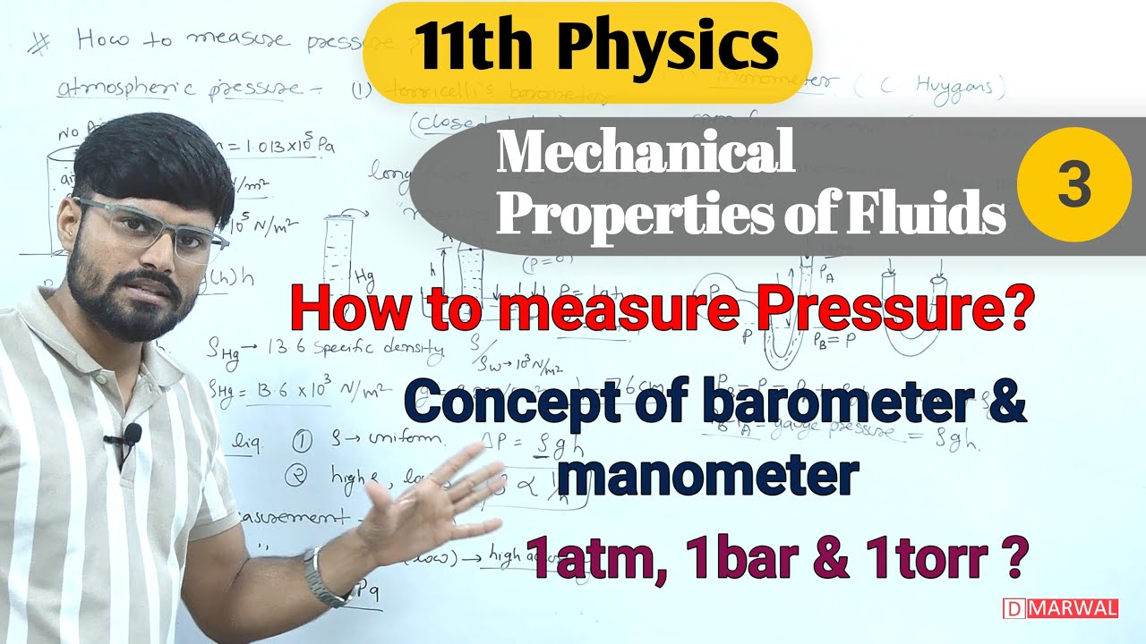 Torricelli's barometer | U shaped manometer | 1 Torr | 1 bar | 1atm | Measurement of pressure