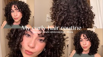 MY CURLY HAIR ROUTINE || rizos curls | styling for definition and volume | diffusing