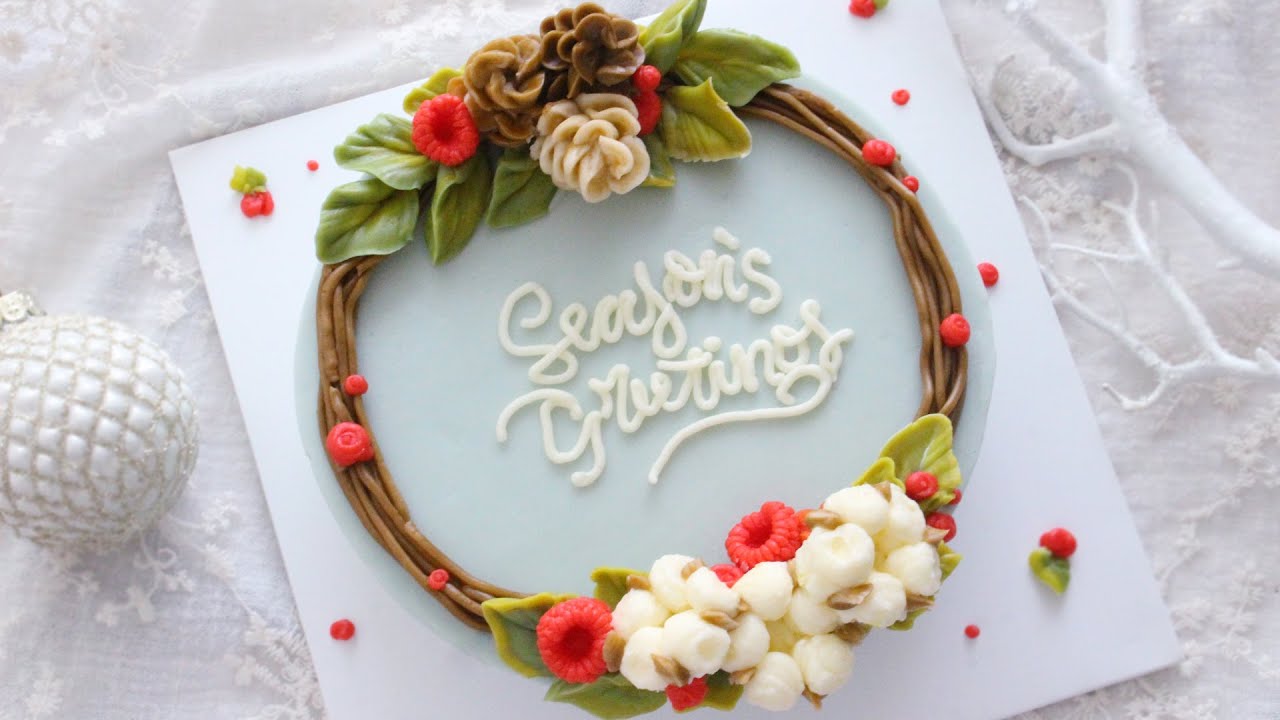 🎄How to Make a Christmas Flower Cake 크리스마스 나뭇가지 플라워케이크 만들기 YouTube