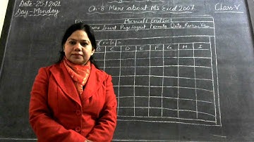 Class-V, Subject- Computer, Ch- 8 More about MS Excel 2007 By Sujata
