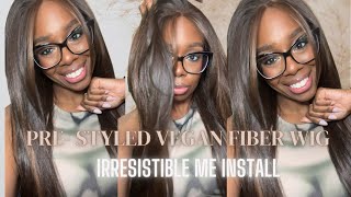 PRE-STYLED VEGAN FIBER WIG| INSTALL & REVIEW | IRRESISTIBLE ME
