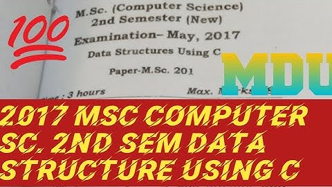MDU 2017 MSc computer science 2nd sem data structure using c question paper #mdu #paper#shorts