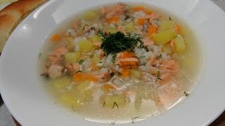 Простой суп из красной рыбы (горбуша, кета, кижуч)