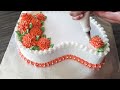 Paisley flower cake with whipped cream