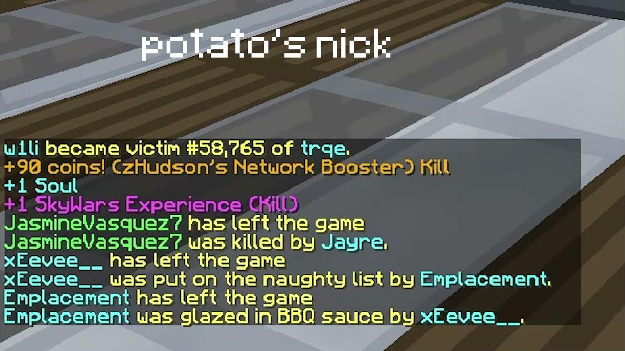 I killed specular potato in skywars YouTube