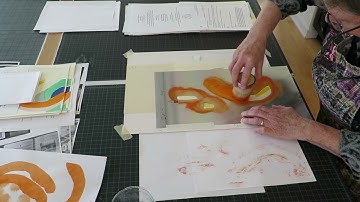 Pochoir technique: Orange