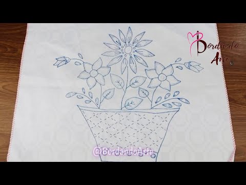 BORDADO FANTASÍA FLORES, CANASTA, HOJAS Y TALLOS CON PUNTADAS FÁCILES Y RÁPIDAS | FANTASY EMBROIDERY