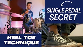 Faster Single Pedal Kicks: The Heel Toe Technique Explained! #drumsolos #drumlessons #drumeo