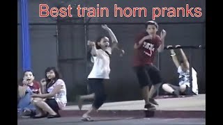 Best of train horn pranks | Train horn prank compilation