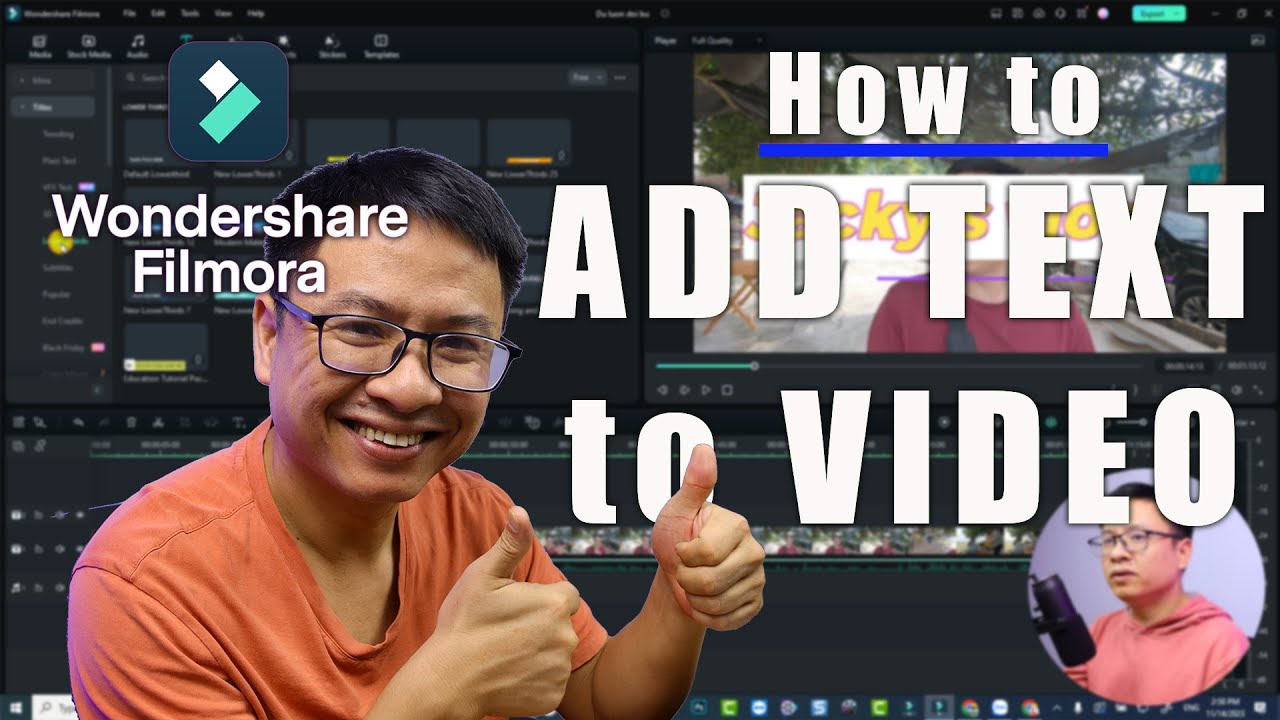 Filmora 13 - Adding Text to Video Tutorial For Beginners - YouTube