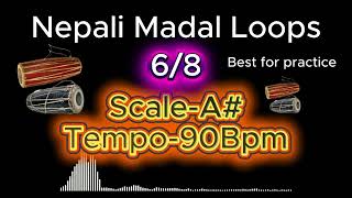 Nepali Madal Loops|6/8|Chudke Taal|Scale-A#|Tempo-90Bpm