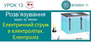 картинка: Фізика 11. Розв'язування задач «Електричний струм в електролітах. Електроліз» (5 задач)
