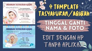 Cara Membuat Undangan Aqiqah di HP || Tutorial Membuat Undangan Aqiqah || Template Undangan Aqiqah