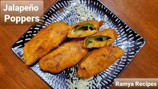 Jalapeno poppers | Cheese Mirchi Bajji recipe | Indian style jalapeno poppers | Appetizer | Snacks
