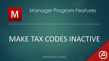 Manager.io Guides: 48 Make tax codes inactive
