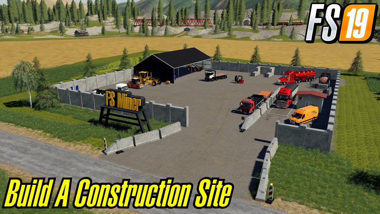 Farming Simulator 19 Construction Map Fs19 Build New Construction Site Valley Crest Farm Map Farming Simulator 19  Mining Gameplay - Youtube