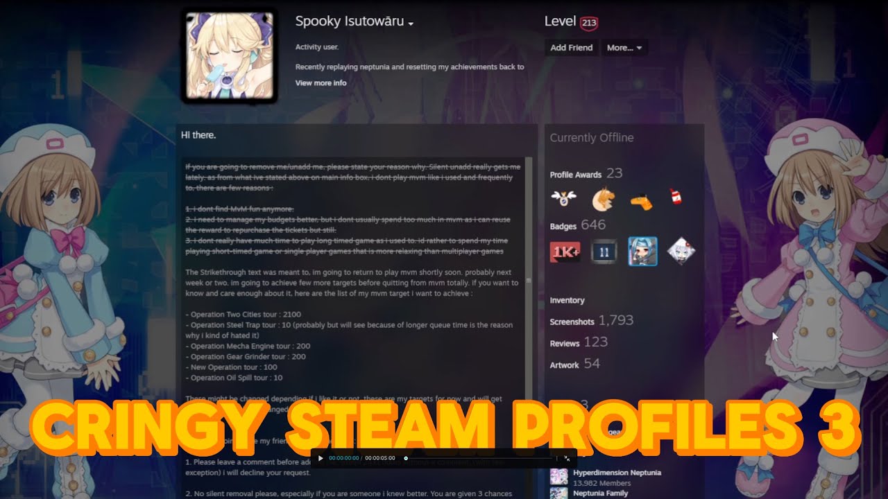More Cringy Steam Profiles