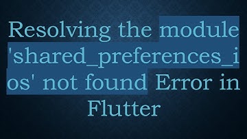 Resolving the module 