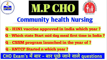 mp cho important questions | mp cho most mcq | community health nursing important questions | #mpcho