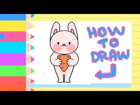 How To Draw A Bunny - Kids Art Class - Learning How To Draw With Steps ...