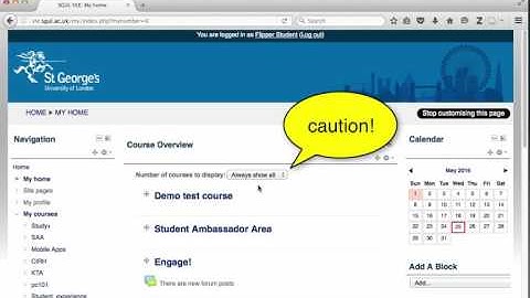 Moodle My home/dashboard in 3 minutes
