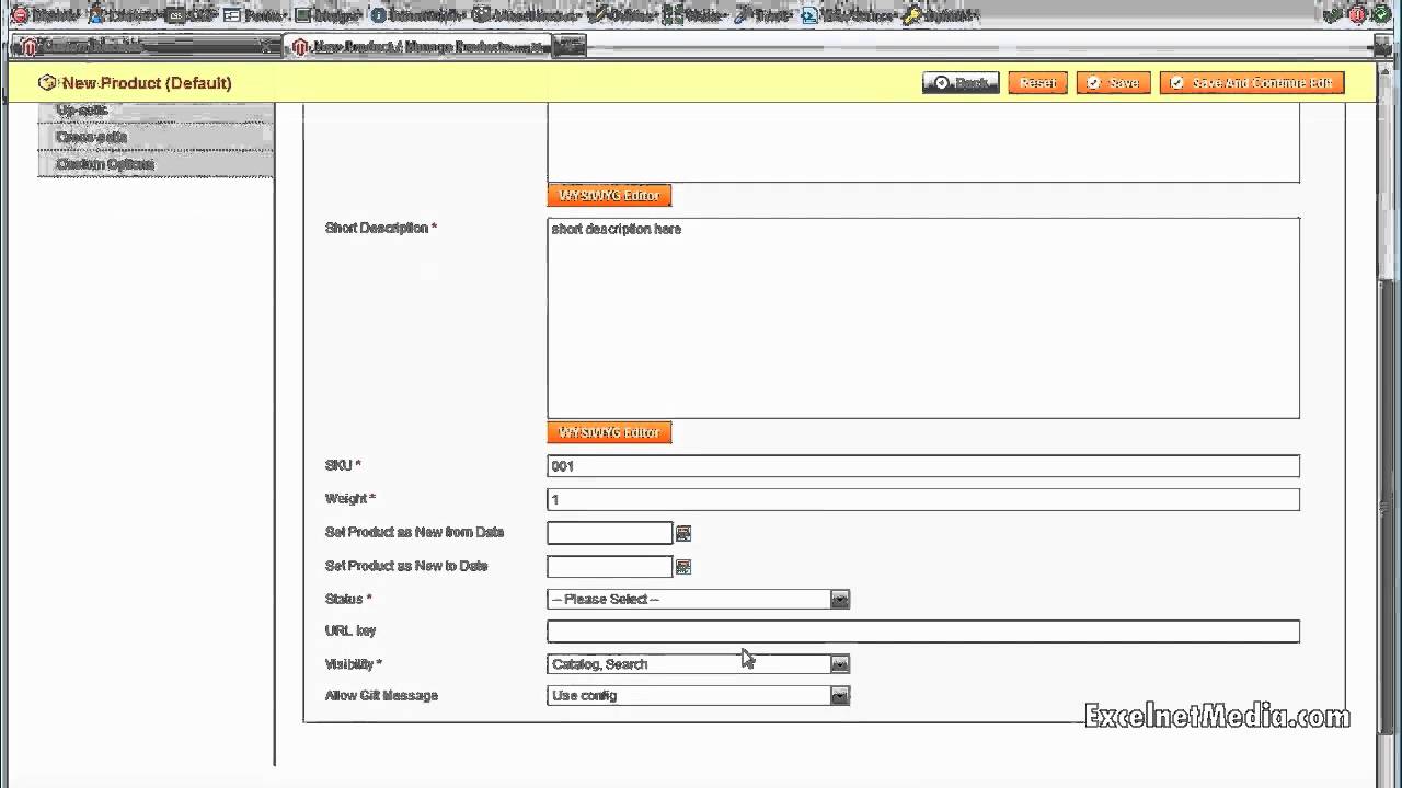 How to add a new product to Magento - YouTube