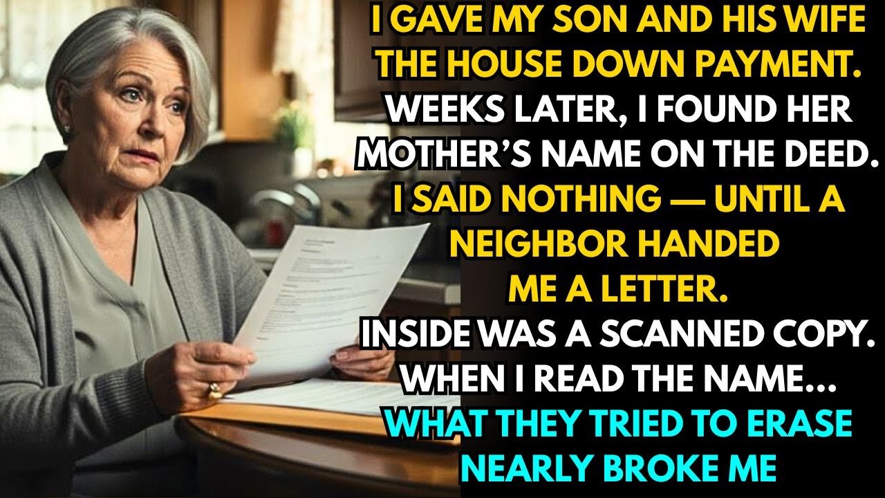 I Gave My Son and His Wife the Down Payment for His First House —But They Put Her Mother on the Deed