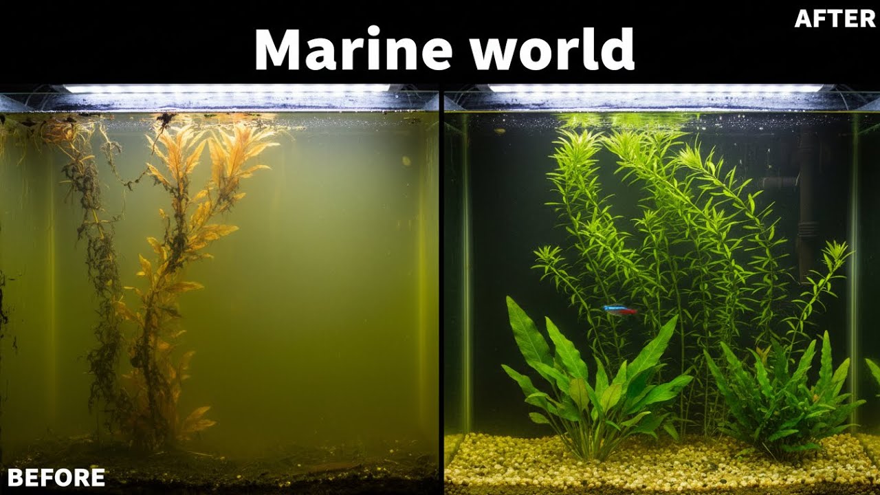 Dirty Aquarium Clean 🧼 | Before vs After | Marine World