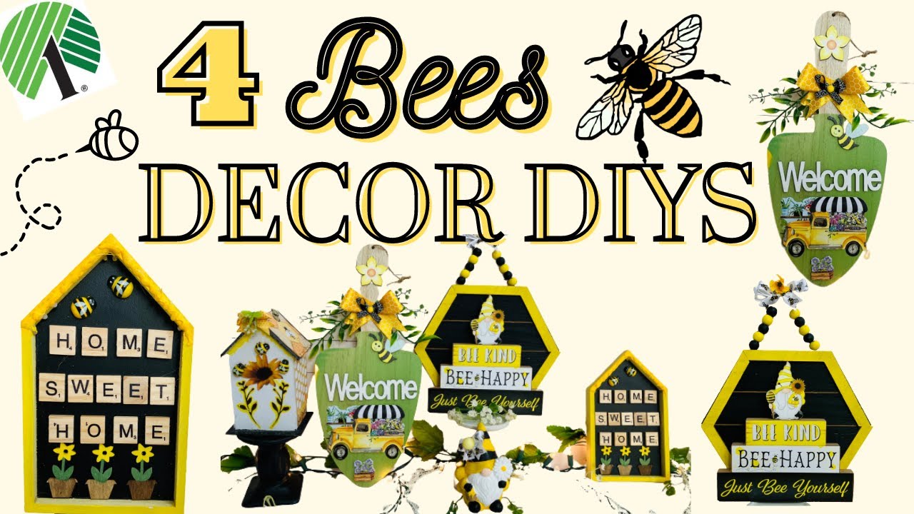 Uruney Bee Tiered Tray Decor, Honey Bee Spring Summer Decor Queen Bee Bumble Bee Kind Sweet Bee Happy Hive Wooden Signs, Rustic Farmhouse Spring