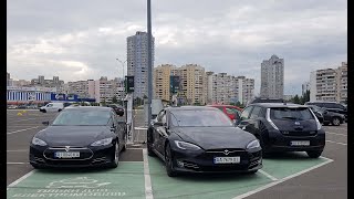 Как заряжать электромобиль  Tesla model S, Nissan Leaf и др. на платных заправках в Киеве и Украине.