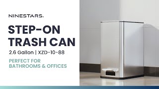 Best Slim Trash Can for Bathrooms | Ninestars 2.6 Gal Step-On Trash Can