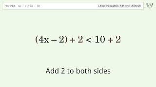 6X-2 Less Than 2X10 - Solve Linear Inequalities With One Unknown