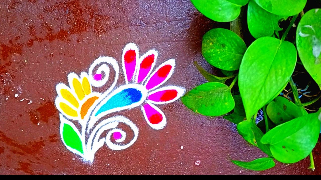 Easy Makar Sankrant Rangoli Designs ♥️Freehand Easy Rangoli Designs 🌿