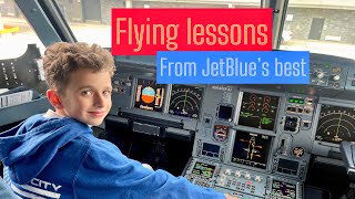 JetBlue has the BEST pilots. I got to go in the cockpit and had a flying lessons.Thank you @jetblue