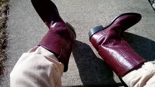 Toe Wiggling In My Maroon Cowboy Boots
