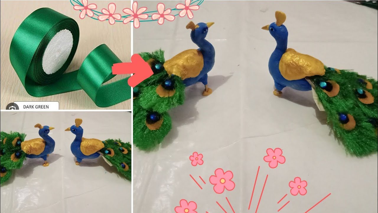 🪔🌺Diy artificial peacocks for janmashtami decoration in 5 min🙏.#janmashtami #miniaturecelebration 🌺💖