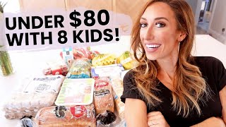 Grocery Haul for 8 kids under $80! For an ENTIRE WEEK!! How to save on groceries with Jordan Page