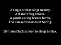 Cricket sings, frog croaks, breeze blows, frog and cricket sounds 10 hour black screen sleep &amp; relax