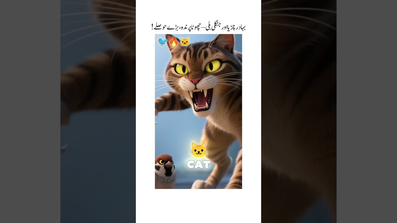 The Brave Sparrow vs The Wild Cat – Small Bird, Big Courage!