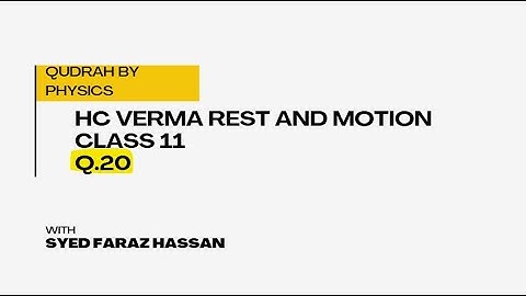 HC Verma physics class 11 chapter 3 solutions | Q.20 by Qudrah by Physics