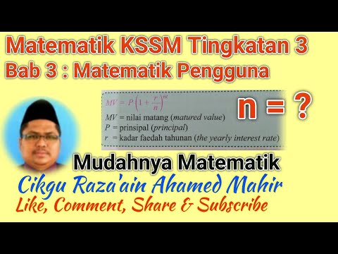 Faedah Kompaun Cara Cari Nilai n Bab 3 Matematik Pengguna Matematik KSSM Tingkatan 3