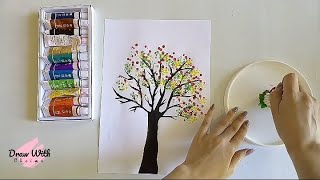 طرق سهلة لرسم شجرة بالصباغة