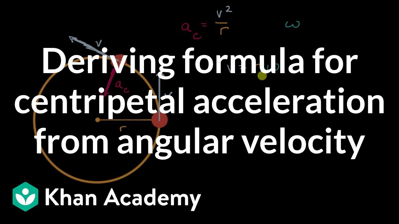 Deriving Formula For Centripetal Acceleration From Angular Velocity | Ap Physics 1 | Khan Academy