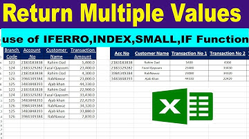 Excel Return Multiple Values Based on Specific Criteria by learning center in Urdu/hindi