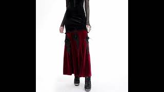 Punk Rave Dark Ballad Maxi Dress [BLACK/RED]