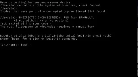 FIX The root filesytem requires a manual fsck * Easy Linux *