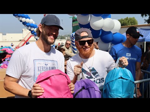 Justin Turner joins Clayton Kershaw for 8th annual Kershaw's Challenge Back to School Bash