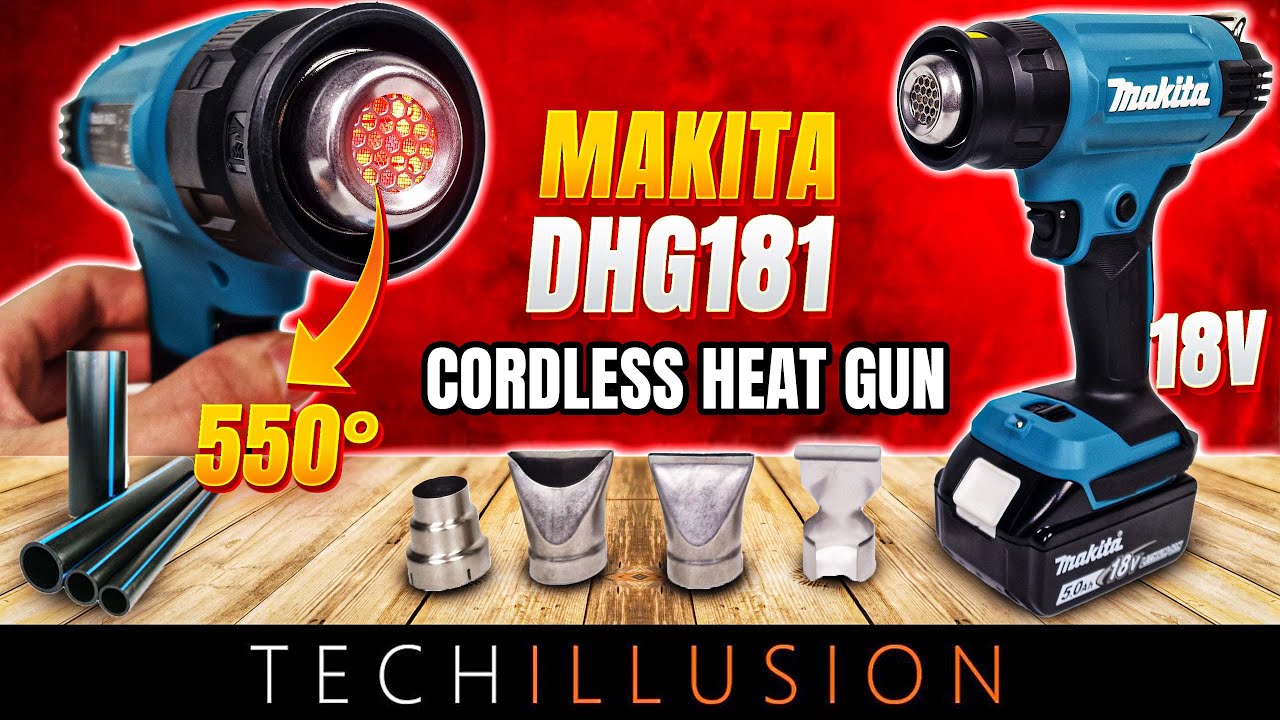 Makita DHG 180 RF1 Pistolet à air chaud sans fil 550 °C 18V + 1x