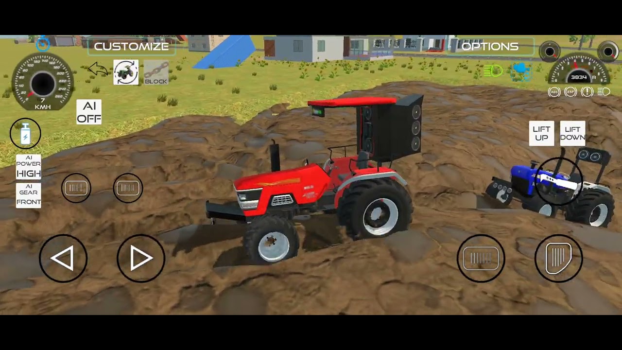 tractor ke sath tochan in mud mode all tractor nor cross the mud mode